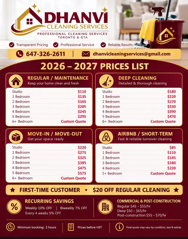 Dhanvi Cleaning Services602314823917916161