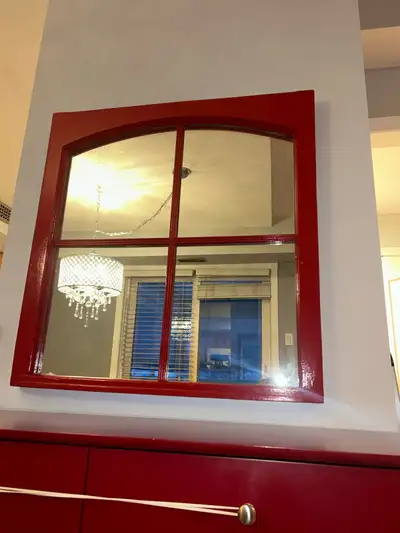 Rustic Red Framed Mirror, View more