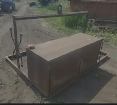 Steel removable welding skid for a pickup truck. Measures 63" wide and 90" long. Toolbox measures 60...