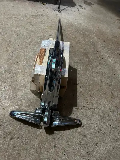1946-47 mercury truck hood chrome and latch all in nice shape $200 last picture shows how it looks o...