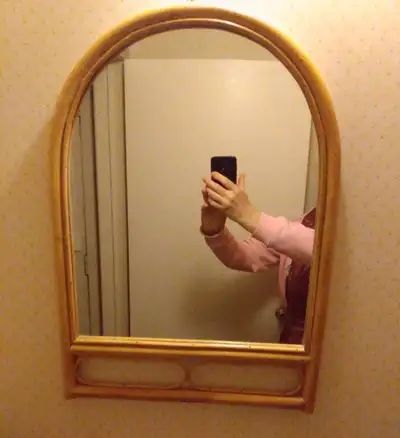 Boho Rattan Mirror (16"x22"), View more