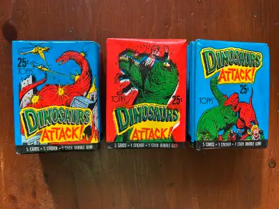 1988 Topps “Dinosaurs Attack!” –  24 Factory Sealed Wax Packs, View more