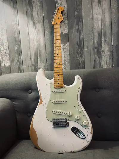 Artic White Relic Fender Stratocaster Style Partscaster  Guitar, View more