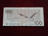 $100 Canadian Currency Bill 1988