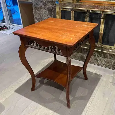 Solid wood vintage end table antique , View more