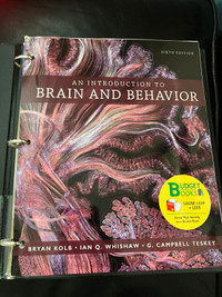 An Introduction to Brain and Behavior Sixth Edition for Sale