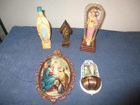 LOT OF 5 RELIGIOUS COLLECTIBLES-CATHOLIC-1960/70S-VINTAGE!