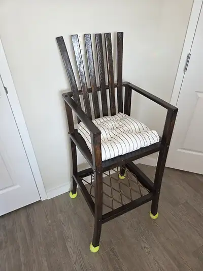 Hand-built Wooden Bar Stool, View more