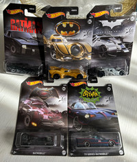 Set of 1-5 Hot Wheels Batmobiles Batman