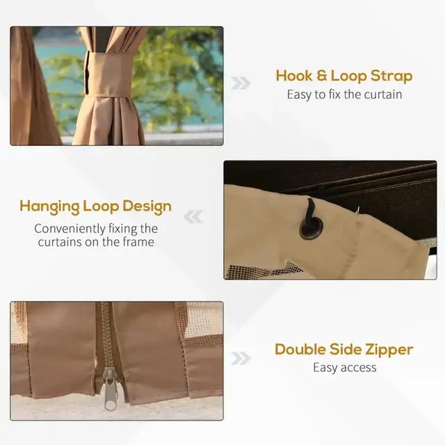 10' x 12' Outdoor Hardtop Gazebo Metal Roof Patio Gazebo  in Patio & Garden Furniture in Markham / York Region - Image 4