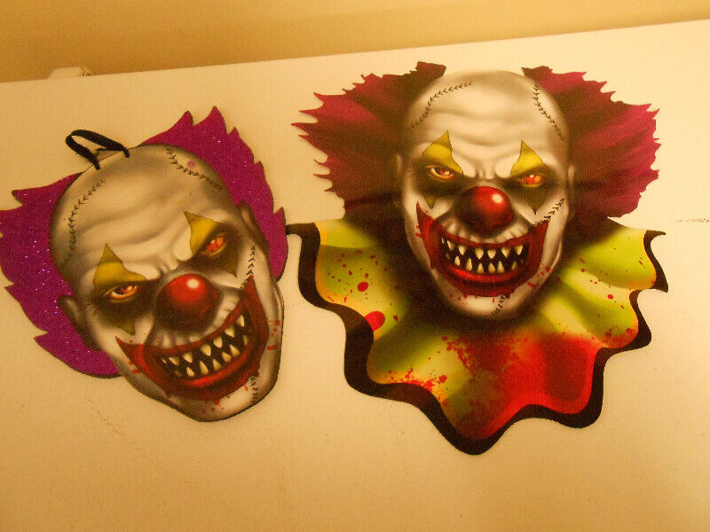 Scary Clown Decals (2) for sale  