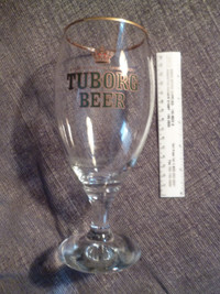 Tuborg stemmed Beer glasses x 8