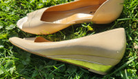Leather ladies short heels, wedges, size 8.5
