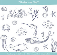 Wall Decals (white) - nautical/ocean/under the sea. BRAND NEW