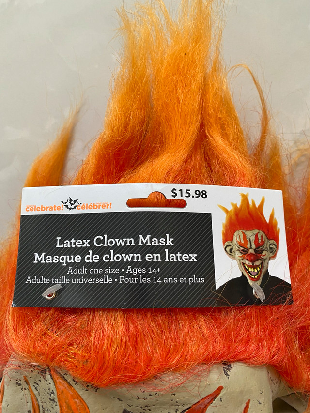 Clown Mask Halloween Accessory  in Costumes in Calgary - Image 2