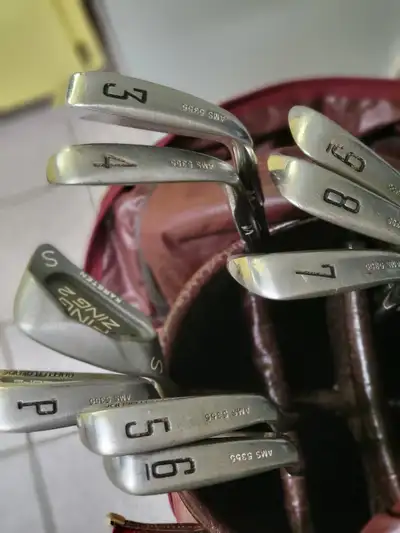 Leftie Cobra Baffler golf irons with bag, View more