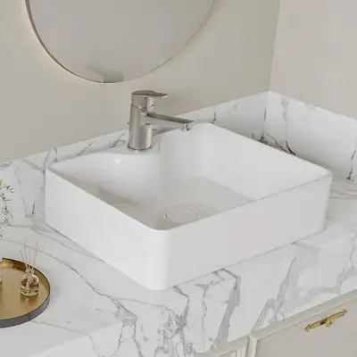 Denbigh Vitreous China Rectangular Vessel Bathroom Sink, View more