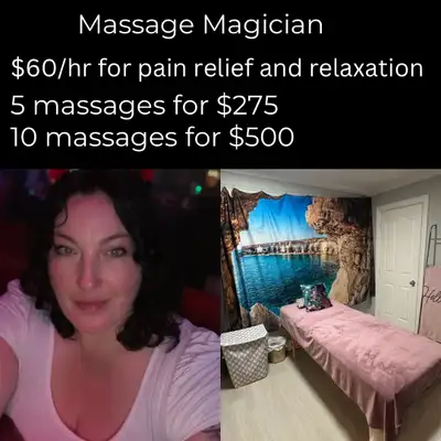 100%pure coconut oil Applied by Massage Magician with over 20 years of study in pain relief and rela...