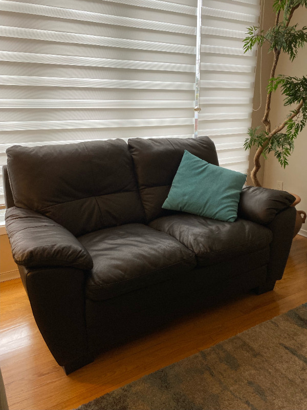 CAUSEUSE ET FAUTEUIL CUIR VÉRITABLE LEATHER LOVESEAT AND CHAIR Chairs