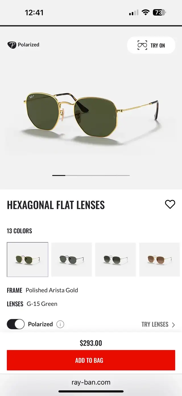 NEW MENS RAYBAN AVIATOR HEXAGONAL CROMANCE SUNGLASSES628632604501781223