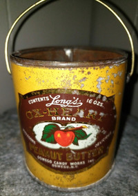 Lang's brand Peanut butter tin 4 inches