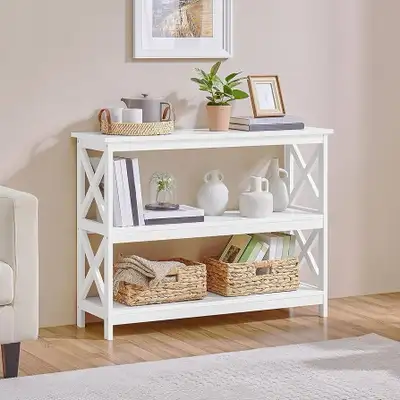 YAHEETECH 3 Tier X-Design Console Table, Occasional Sofa Table f, View more
