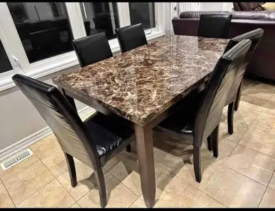 Marble Table Dining Set With 6 Chairs brand new , View more