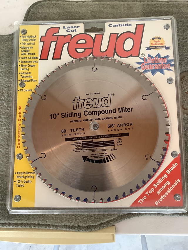 FREUD, 10” SLIDING COMPOUND,  MITER SAW BLADE in Power Tools in Brantford