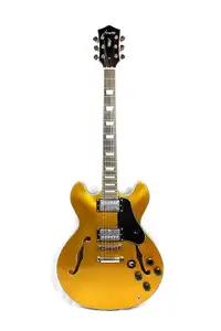 Firefly Electric Jazz Guitar Gold Semi hollow body
