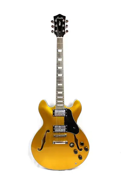 Firefly Electric Jazz Guitar Gold Semi hollow body, View more