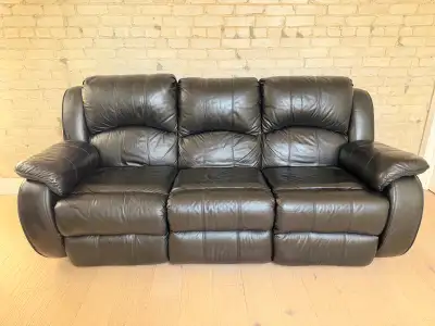 black leather couch, View more