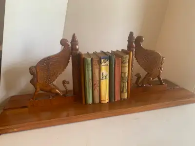 Hand Carved Adjustable Wooden Bookends, View more