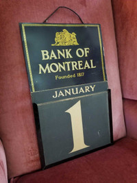 Vintage Bank of Montreal Hanging Calendar
