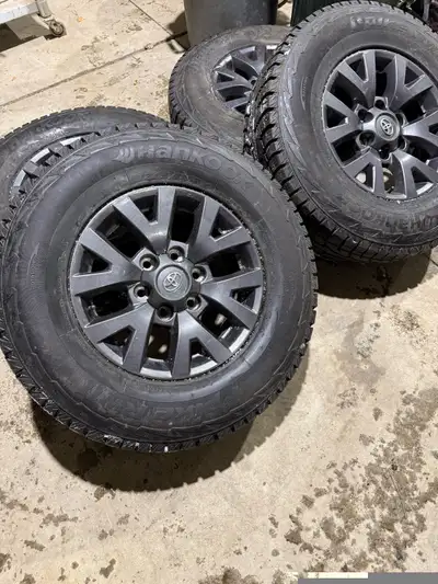 Like new winter wheels and tires off my Toyota Tacoma will also fit 4 runner Tires are like new with...