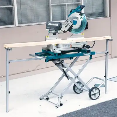 Makita 36V 12-in Slide Compound Mitre Saw with wheeled table set, View more