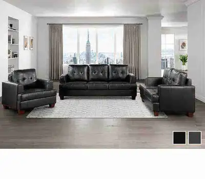 Brand New Black Leather Sofa Set for sale, View more
