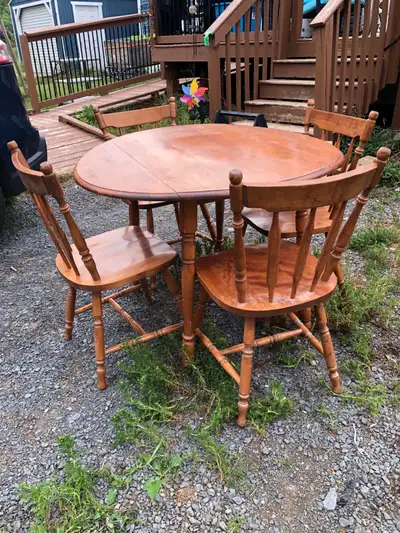 Drop Leaf Table With Four Chairs , View more