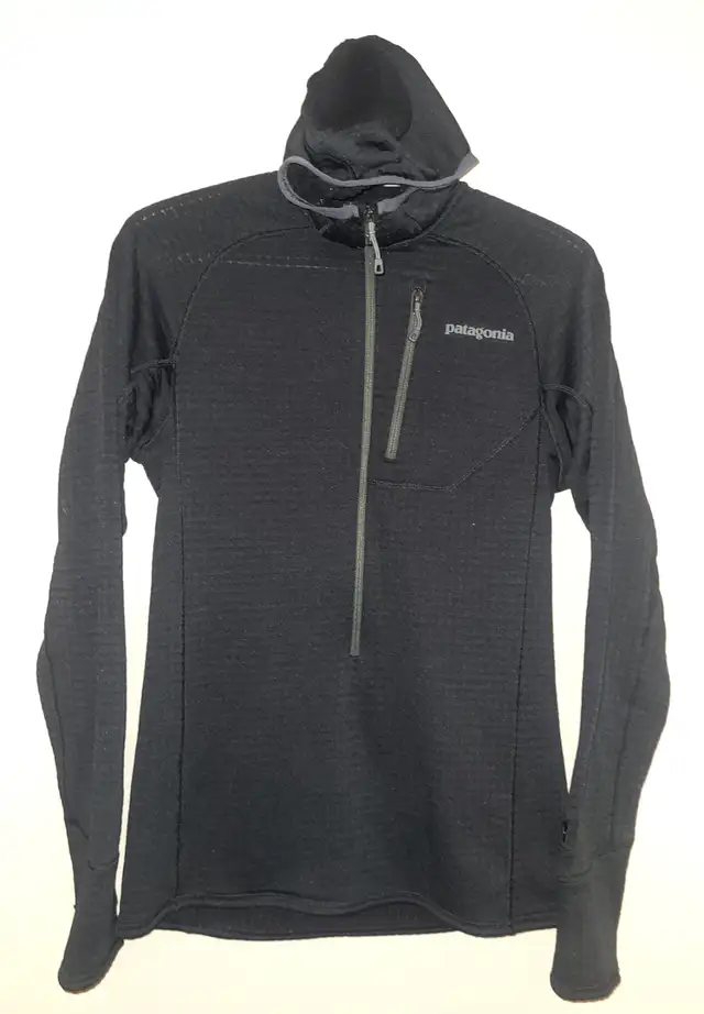 Patagonia R1  Black Polartec hoodie / Eddie Baurer feather Vest in Arts & Collectibles in Red Deer - Image 2