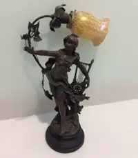 Lamp Sculpture Prelude de l'Aurore par L &amp; F. Moreau