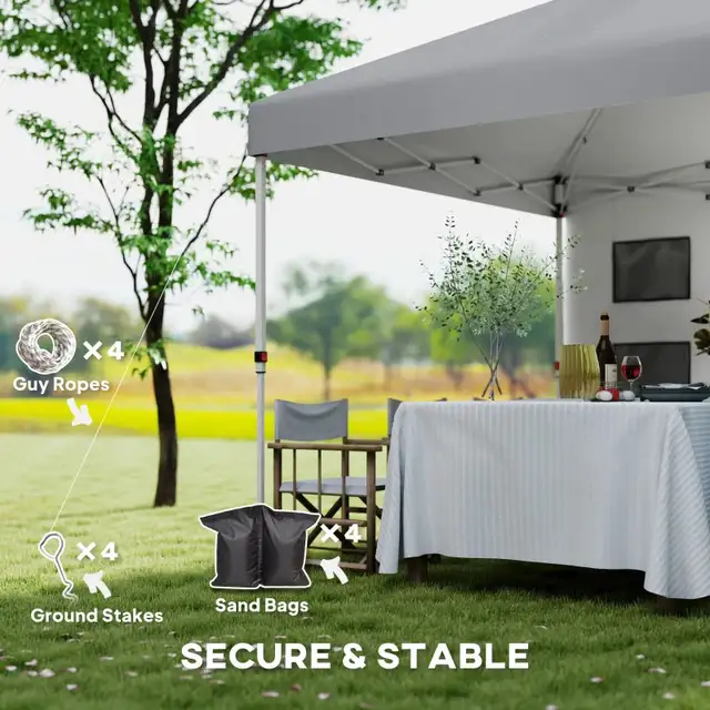 Outsunny 10' x 10' Pop Up Canopy Tent with Sidewall in Outdoor Décor in Markham / York Region - Image 9