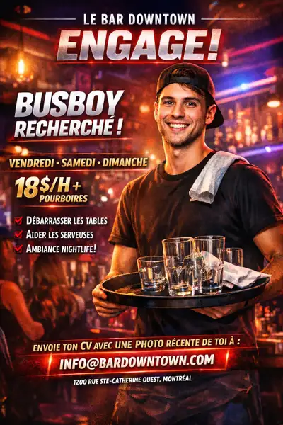 Tu cherches un emploi dans une ambiance dynamique et festive ? Le Bar Downtown est à la recherche d’...