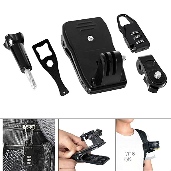 Fantaseal Action Camera Clamp Mount Kit 360 Degree Rotary Clip in Cameras & Camcorders in Burnaby/New Westminster
