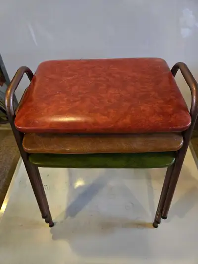 vintage 1970s stacking foot stools, View more