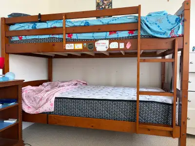 Bunk Bed with Trundle and mattress, View more
