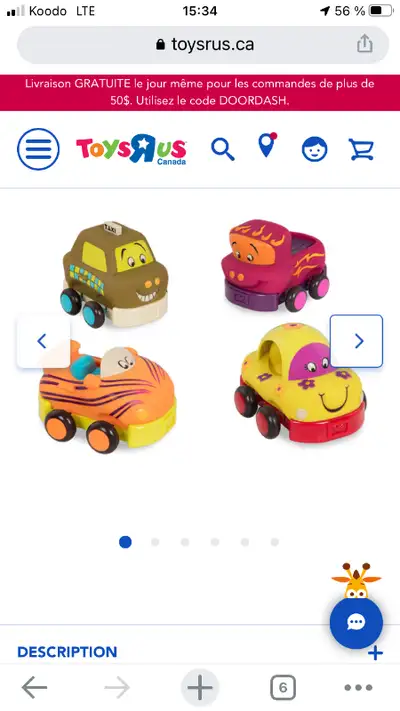 2 voitures B Toys Comme neuves Avancent seules quand on les "crinque" à reculons Saint-Rédempteur Vo...