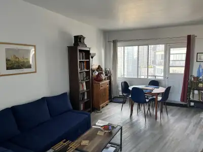 (English below) Beau 3 ½, récemment rénové, situé au 15e étage avec une vue époustouflante sur Montr...