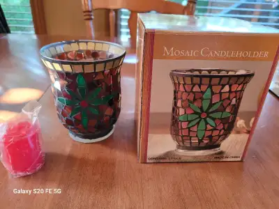 Christmas Holiday Mosaic Candle Holder, View more