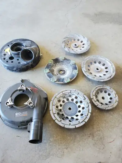 7" Grinder diamond blade cup wheel and shrouds, View more