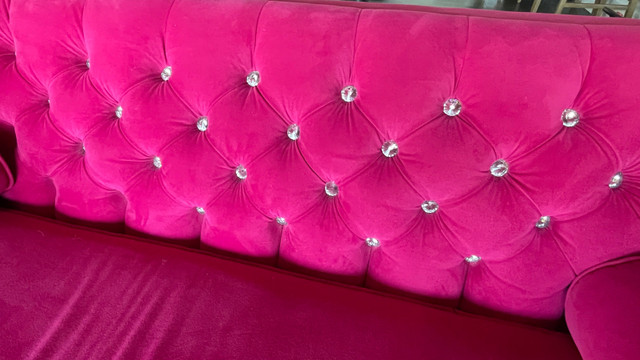 Custom Made Bright Pink Sofa Couches Loveseat  in Couches & Futons in Kawartha Lakes - Image 4