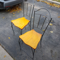 2 pub counter height chairs 
Wrought Iron 